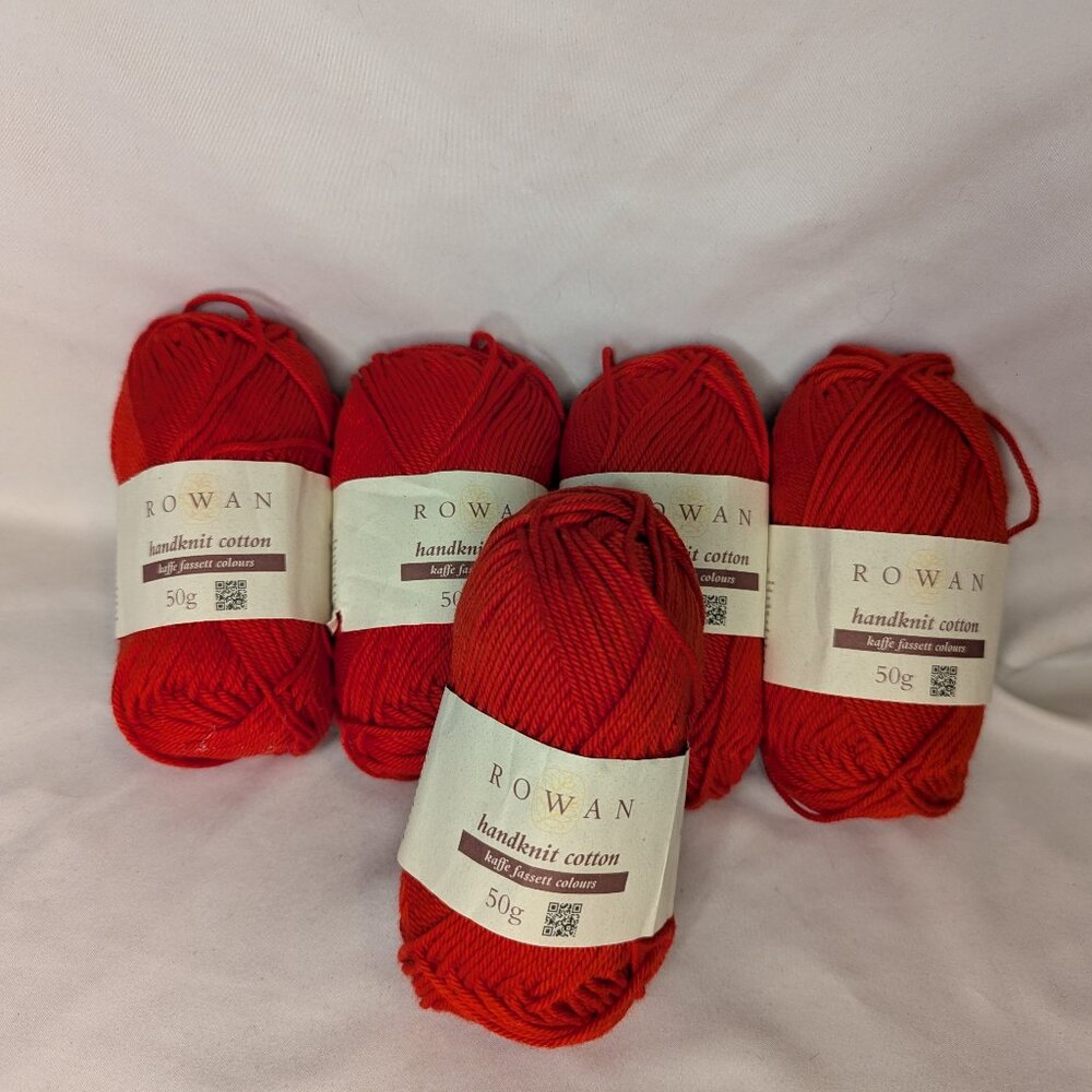 Rowan Handknit Cotton Kaffe Fassett Colours Yarn 5 Balls Pillar Box 4 Color. Pre